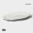 Блюдо Magistro «Сюита», 35.5×23.5 см, овальное, фарфор, белое - Фото 3