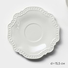 Чайная пара фарфоровая Magistro «Сюита», 2 предмета: кружка 250 мл, блюдце d=15,5 см, цвет белый - Фото 3
