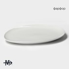 Блюдо фарфоровое сервировочное Magistro «Бланш», d=32 см, цвет белый - фото 4383319