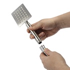 Набор для душа ZEIN S1001, квадратный, стойка, держатель, нержавеющая сталь, сатин - фото 22326598