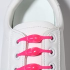 Набор шнурков для обуви, 6 шт, силиконовые, полукруглые, на застёжке, 4 мм, 11 см, цвет розовый - фото 6965782