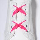 Набор шнурков для обуви, 6 шт, силиконовые, полукруглые, на застёжке, 4 мм, 11 см, цвет розовый - фото 6965784