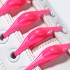 Набор шнурков для обуви, 6 шт, силиконовые, полукруглые, на застёжке, 4 мм, 11 см, цвет розовый - фото 6965785