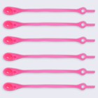 Набор шнурков для обуви, 6 шт, силиконовые, полукруглые, на застёжке, 4 мм, 11 см, цвет розовый - Фото 5