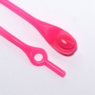 Набор шнурков для обуви, 6 шт, силиконовые, полукруглые, на застёжке, 4 мм, 11 см, цвет розовый - Фото 6