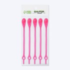 Набор шнурков для обуви, 6 шт, силиконовые, полукруглые, на застёжке, 4 мм, 11 см, цвет розовый - Фото 7