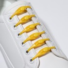 Набор шнурков для обуви, 6 шт, силиконовые, полукруглые, на застёжке, 4 мм, 11 см, цвет жёлтый - фото 6965790
