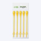 Набор шнурков для обуви, 6 шт., силиконовые, полукруглые, на застёжке, 4 мм, 11 см, цвет жёлтый - Фото 7