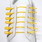 Набор шнурков для обуви, 6 шт, силиконовые, полукруглые, на застёжке, 4 мм, 11 см, цвет жёлтый - фото 6965794