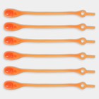 Набор шнурков для обуви, 6 шт, силиконовые, полукруглые, на застёжке, 4 мм, 11 см, цвет оранжевый - Фото 5
