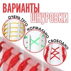 Набор шнурков для обуви, 6 шт, силиконовые, полукруглые, на застёжке, 4 мм, 11 см, цвет красный - Фото 2