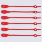 Набор шнурков для обуви, 6 шт, силиконовые, полукруглые, на застёжке, 4 мм, 11 см, цвет красный - Фото 5