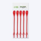 Набор шнурков для обуви, 6 шт, силиконовые, полукруглые, на застёжке, 4 мм, 11 см, цвет красный - Фото 7