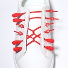 Набор шнурков для обуви, 6 шт, силиконовые, полукруглые, на застёжке, 4 мм, 11 см, цвет красный - Фото 8