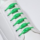 Набор шнурков для обуви, 6 шт, силиконовые, полукруглые, на застёжке, 4 мм, 11 см, цвет зелёный - фото 6965815