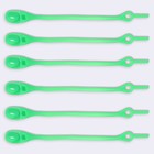 Набор шнурков для обуви, 6 шт, силиконовые, полукруглые, на застёжке, 4 мм, 11 см, цвет зелёный - Фото 5