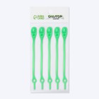 Набор шнурков для обуви, 6 шт, силиконовые, полукруглые, на застёжке, 4 мм, 11 см, цвет зелёный - Фото 7