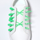 Набор шнурков для обуви, 6 шт, силиконовые, полукруглые, на застёжке, 4 мм, 11 см, цвет зелёный - Фото 9