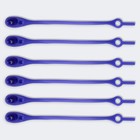 Набор шнурков для обуви, 6 шт, силиконовые, полукруглые, на застёжке, 4 мм, 11 см, цвет синий - Фото 5