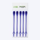 Набор шнурков для обуви, 6 шт, силиконовые, полукруглые, на застёжке, 4 мм, 11 см, цвет синий - Фото 7