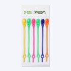 Набор шнурков для обуви, 6 шт, силиконовые, полукруглые, на застёжке, 4 мм, 11 см, цвет МИКС - Фото 7