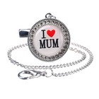 Соска - пустышка силиконовая ортодонтическая M&B «I LOVE MUM», от 6 мес., с колпачком, держатель - цепочка, белый/серебро, стразы - Фото 4