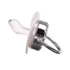 Соска - пустышка силиконовая ортодонтическая M&B «I LOVE MUM», от 6 мес., с колпачком, держатель - цепочка, белый/серебро, стразы - Фото 6