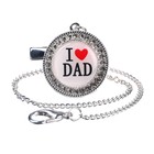 Соска - пустышка силиконовая ортодонтическая M&B «I LOVE DAD», от 6 мес., с колпачком, держатель - цепочка, серый/серебро, стразы - Фото 5