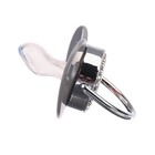 Соска - пустышка силиконовая ортодонтическая M&B «I LOVE DAD», от 6 мес., с колпачком, держатель - цепочка, серый/серебро, стразы - Фото 4