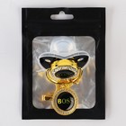 Соска - пустышка силиконовая ортодонтическая M&B «BOSS», от 6 мес., с колпачком, держатель - цепочка, черный/золото, стразы - Фото 7