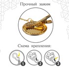 Соска - пустышка силиконовая ортодонтическая M&B «PRINCESS», от 6 мес., с колпачком, держатель - цепочка, белый/золото, стразы - Фото 3