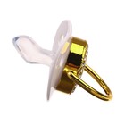 Соска - пустышка силиконовая ортодонтическая M&B «PRINCESS», от 6 мес., с колпачком, держатель - цепочка, белый/золото, стразы - Фото 6