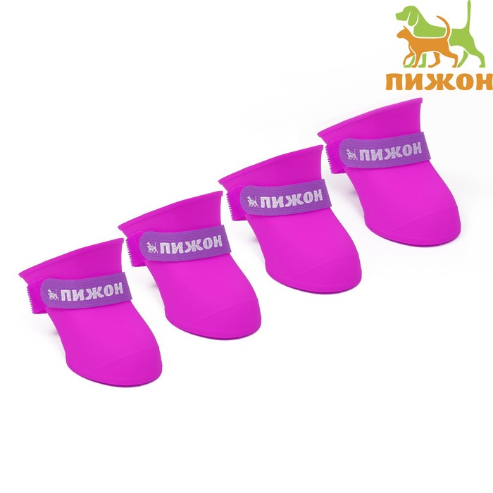 Сапоги резиновые Пижон, набор 4 шт., р-р S (подошва 4 Х 3 см), фиолетовые - Фото 1