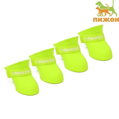 Сапоги резиновые для животных Пижон, набор 4 шт., р-р М (подошва 5×4 см), жёлтые