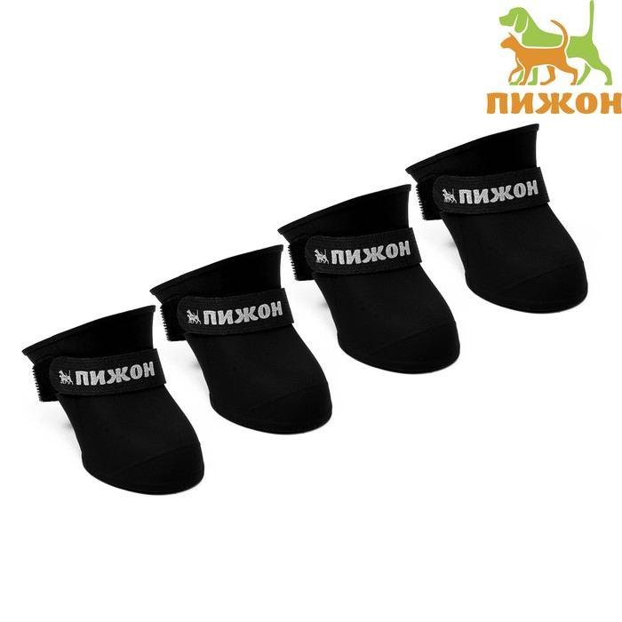 Сапоги резиновые Пижон, набор 4 шт., р-р М (подошва 5×4 см), чёрные - Фото 1