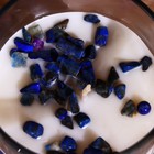 Свеча соевая "7 чакр" с кристаллами, 200 гр, Вишудха - Фото 3