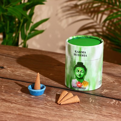 Благовония KARMA BUDDHA, аромаконусы, пачули, набор 30 шт.