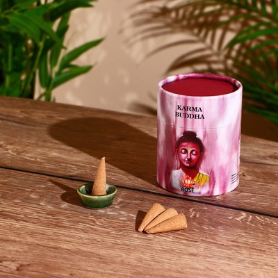 Благовония KARMA BUDDHA, аромаконусы, роза, набор 30 шт.