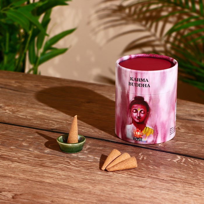 Благовония KARMA BUDDHA, аромаконусы, роза, набор 30 шт. - Фото 1