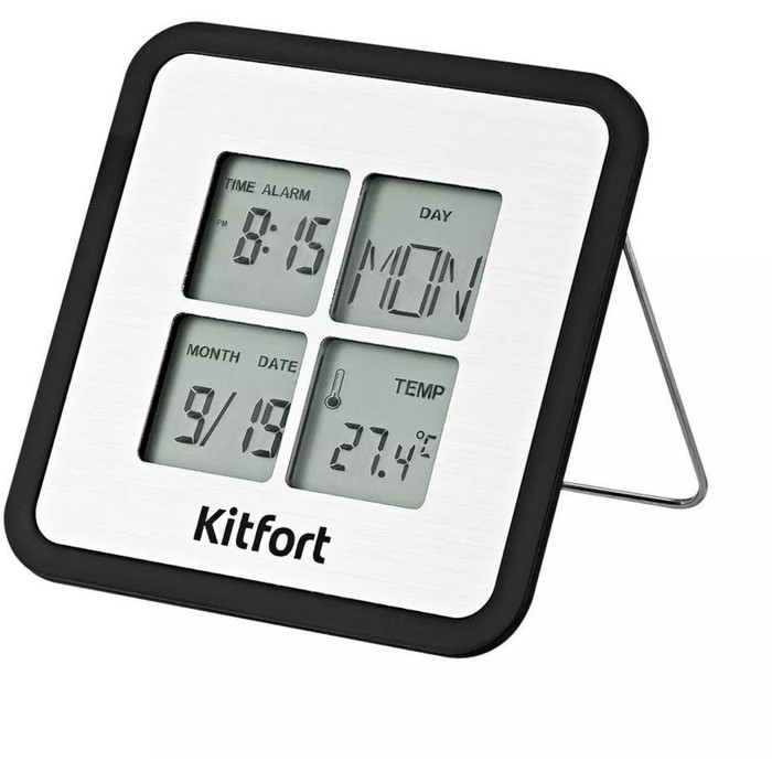 Часы КТ-3301, термометр, календарь, таймер, белый