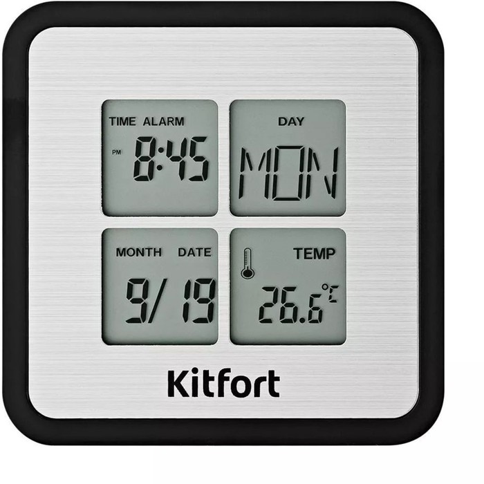 Часы КТ-3301, термометр, календарь, таймер, белый - Фото 1