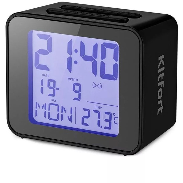 Часы КТ-3303-1, термометр, календарь, чёрный