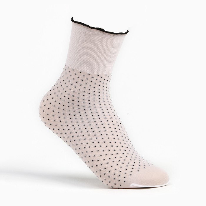Носки для девочек с точками CE POINT, цвет белый (bianco), размер 22-24