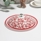 Блинница с крышкой «Аури», бело-красная, d=26,5 см - Фото 1