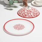 Блинница с крышкой «Аури», бело-красная, d=26,5 см - Фото 2