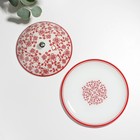 Блинница с крышкой «Аури», бело-красная, d=26,5 см - Фото 3