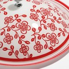 Блинница с крышкой «Аури», бело-красная, d=26,5 см - Фото 4