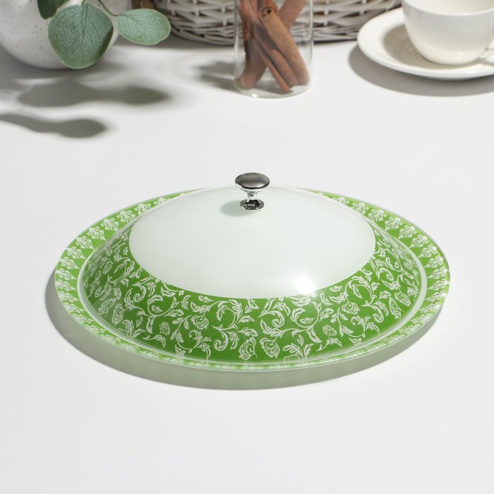 Блинница с крышкой «Лоретта», бело-зеленая, d=26,5 см - Фото 1