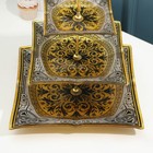 Этажерка «Узоры», 3 уровня, цвет бежевый с золотым - фото 34954663 Этажерка «Узоры», 3 уровня, цвет бежевый с золотым - фото 34954663