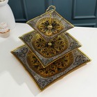 Этажерка «Узоры», 3 уровня, цвет бежевый с золотым - фото 34954664 Этажерка «Узоры», 3 уровня, цвет бежевый с золотым - фото 34954664